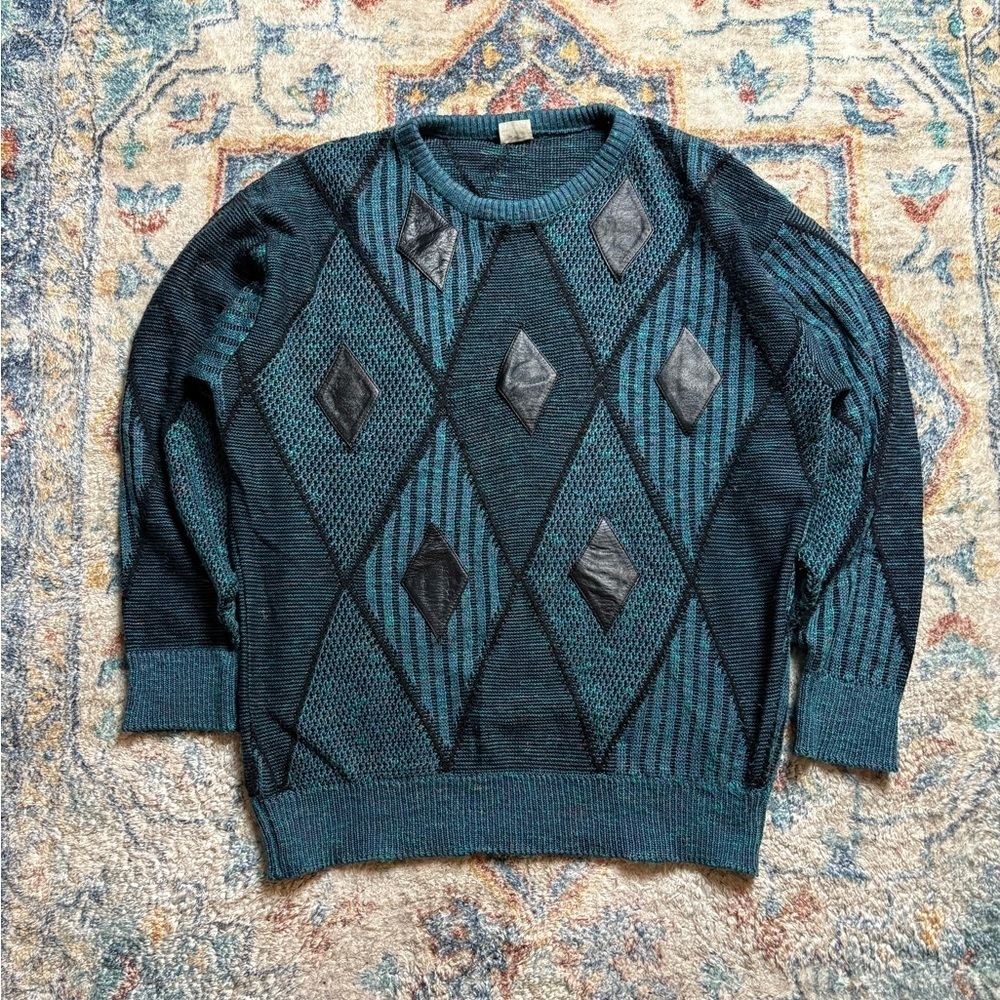 Vintage 80s St. Michael Diamonds Pullover Sweater Large